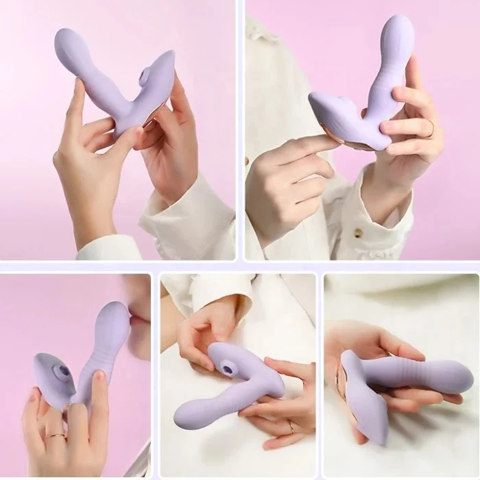 APP Controlled 10 Frequency Thrusting Sucking Vibrator Adult Women's Sex Toys