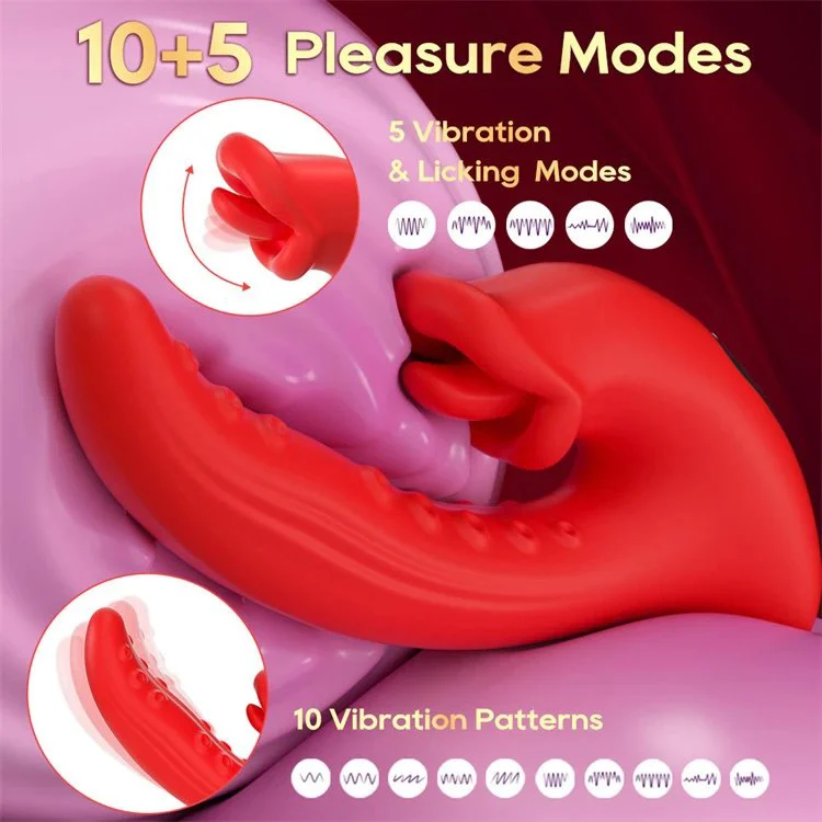 5 Modes Display Screen Nipple Stimulators Licking Sex Toys Octopus Tongue Vibrator Women
