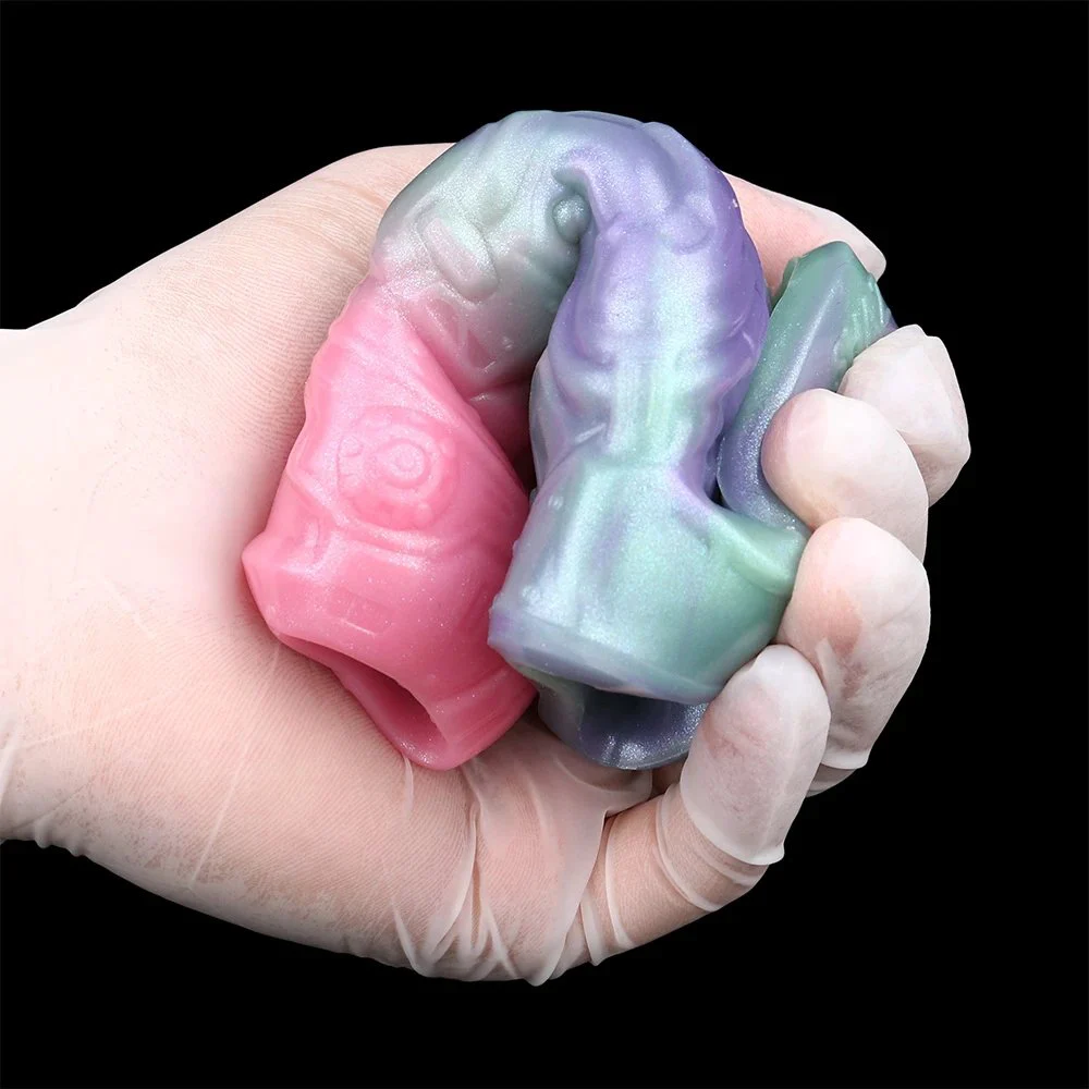 Penis Sleeve Girth Enhancer for Men, Reusable Silicone Monster Penis Sleeve, Penis Sleeve Enlarger with Cock Ring