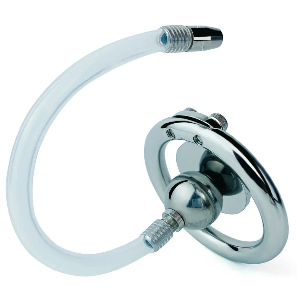 Penis Ring Design with Catheter Skeleton Chastity Device Metal Stainless Steel Bondage Chastity Cage Male BDSM Sex Toys