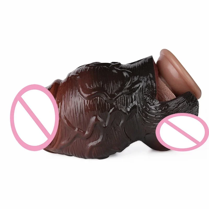 Penis Sleeve Silicone Enlarger Cock Ring Reusable Penis Extension Male Penis Sheath Sex Toy for Men