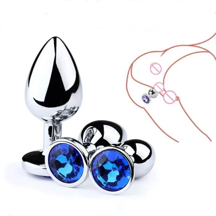 Mini Silver G-Spot Massager for Adults Stainless Steel & Glass Lesbians Butt Plug Adult Flirting Masturbation Sex Toys