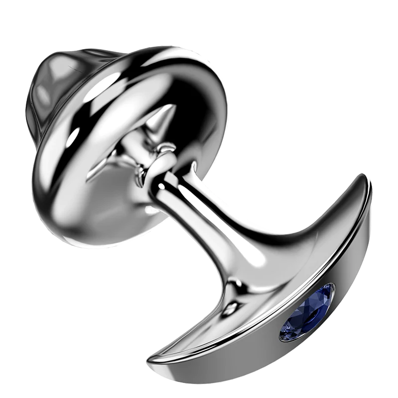 Mushroom-shaped Stainless Steel Anal Plug Diamond Back Butt Plug Easy to Clean Sex Toy