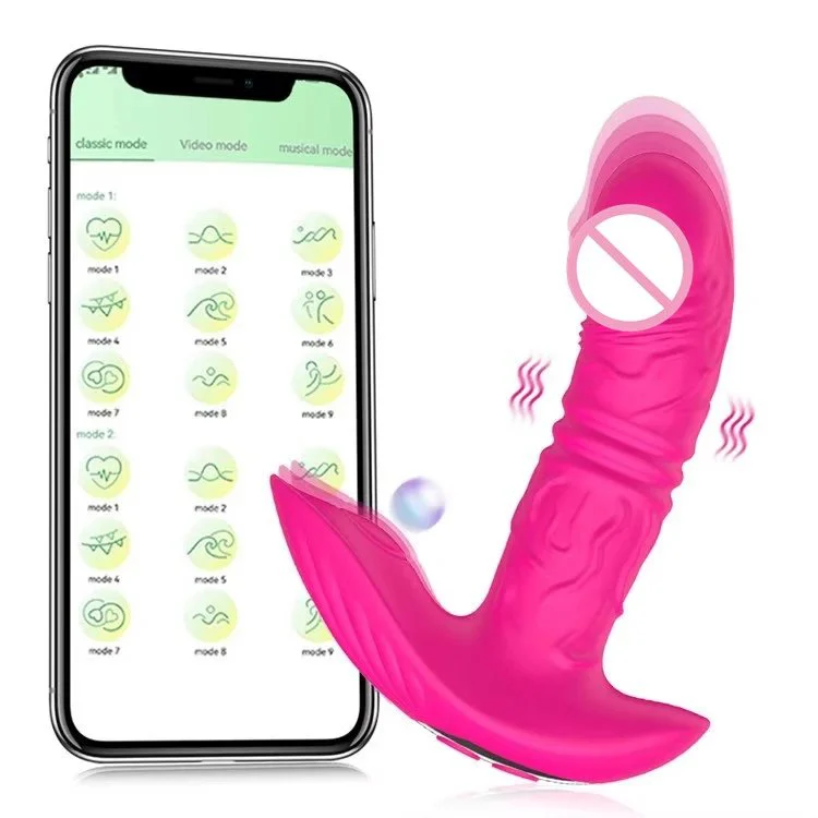 APP Remote Control Invisible Wearable Panty Vibrator Telescopic Vibrating Dildo Sex Toys for Women