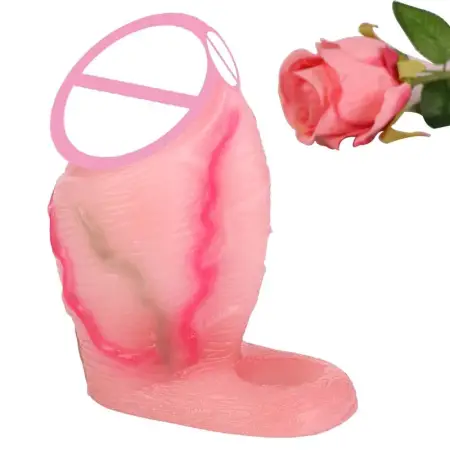 Pinkish White Penis Sleeve Extender Reusable Condoms for Penis Sleeve Enlargement Funny Delay Condom