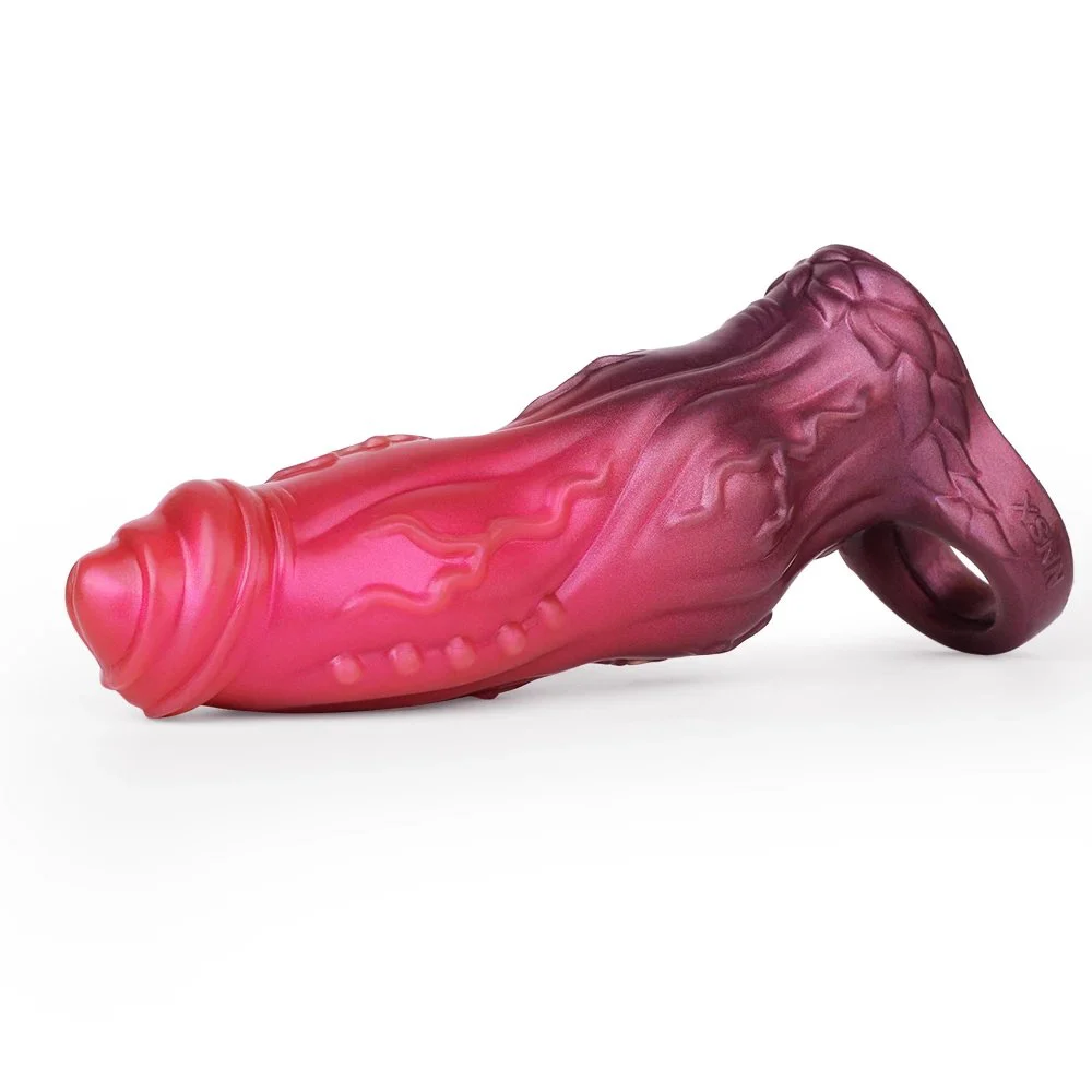 Penis Sleeve Penis Enlargement Soft Silicone Hollow Sex Fantasy Dildo Sleeve for Men Flexible Penis Sleeve Extender Sex Toy