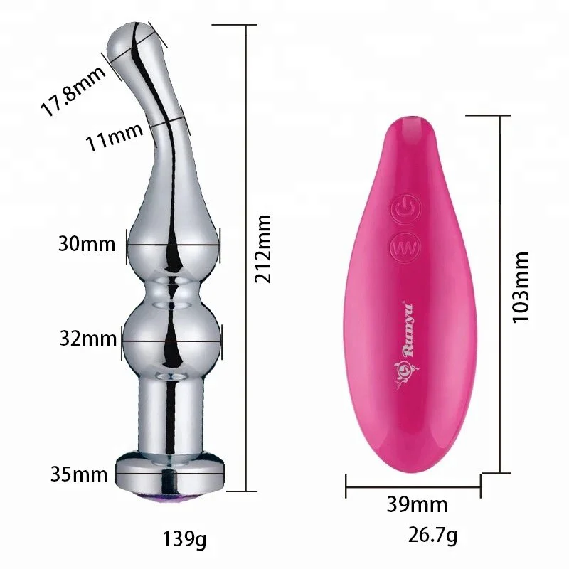 Metal Unisex 7 Frequency Anal Sex Remote Control Butt Plug Vibrator