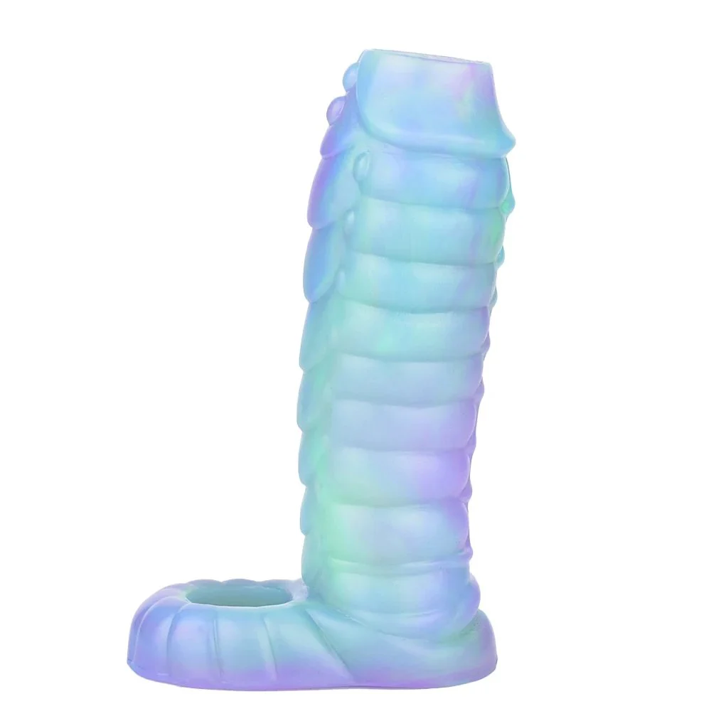 Liquid Silicone for Man Extension Penis Sleeve Cover Adult Sex Toys alien Cock Penis Enlargement for Man Ejaculation