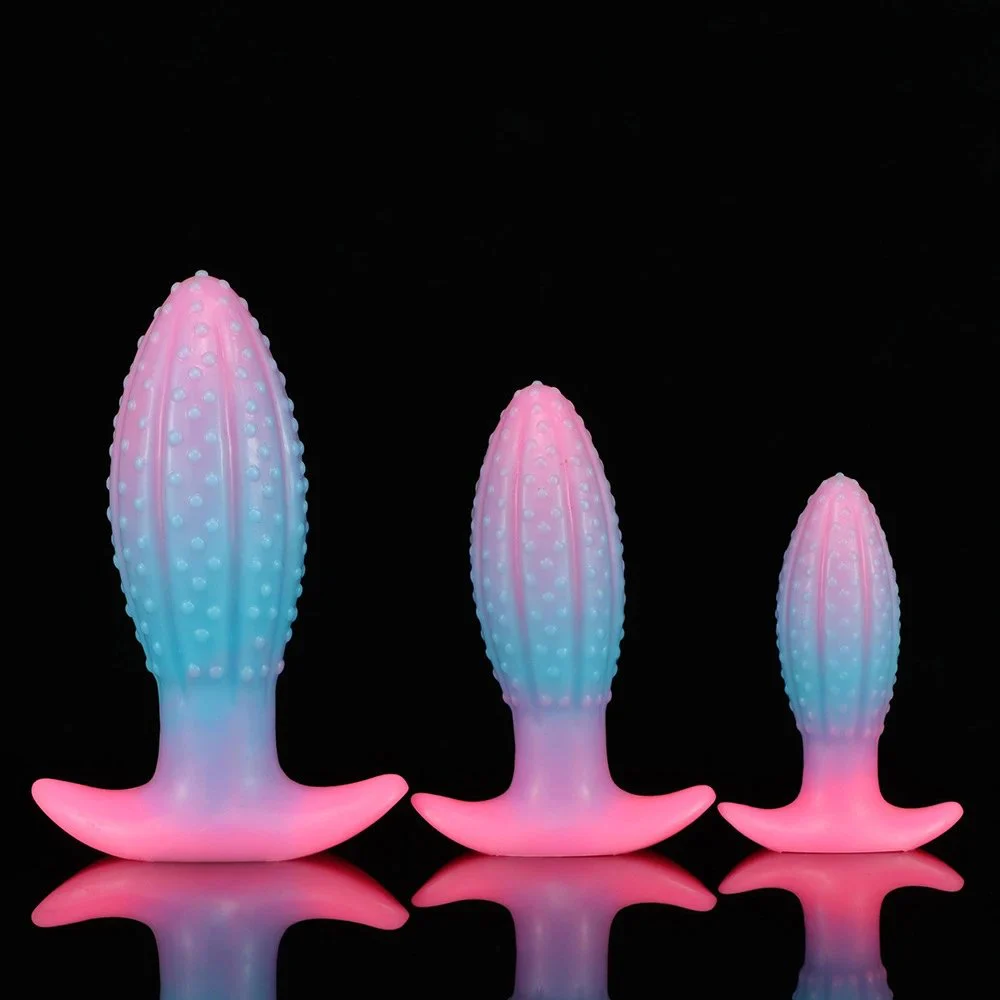 New Arrival Pineapple Anal Plug Luminous Silicone Masturbation Toy for Female & Male Bump Dotted Design