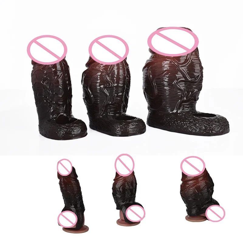 Penis Sleeve Silicone Enlarger Cock Ring Reusable Penis Extension Male Penis Sheath Sex Toy for Men