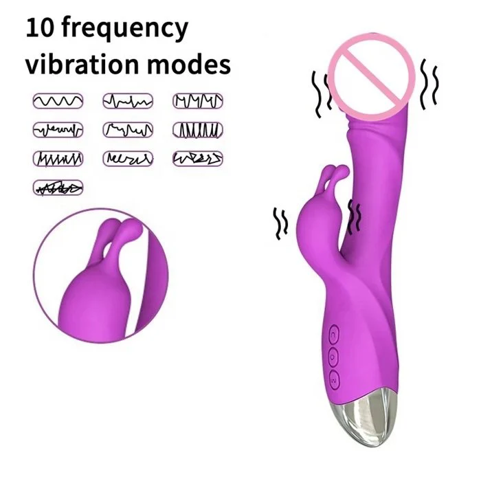 10 Frequency Realistic G Spot Vaginal Clitoral Dildo Vibrator Top Sex Toys for Women