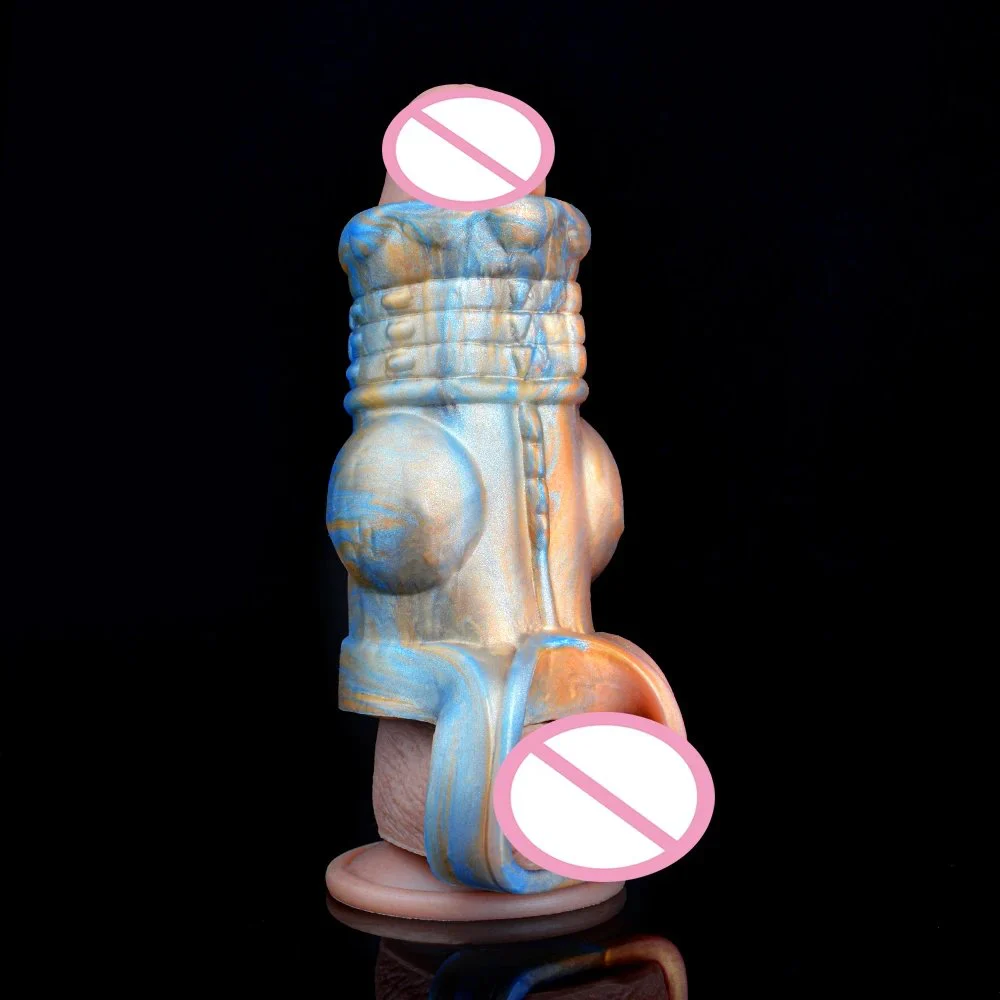Liquid Silicone Sex Toy Cock Sleeves Condom Reusable Silicone Penis Sleeve for Men