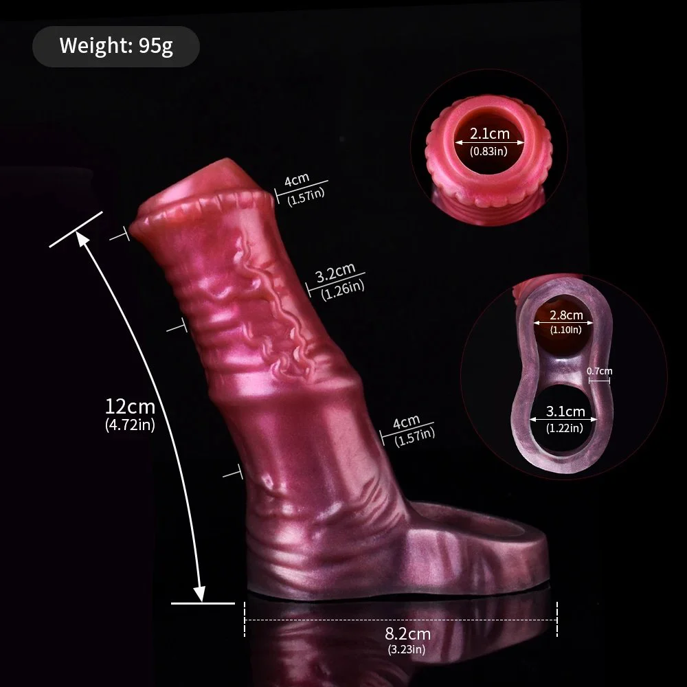 Measure Cock Sleeve & Extender - Silicone Sheath Sex Toy Penis Sleeve Cover Penis Ring Delay Ejaculation