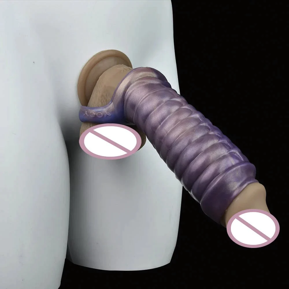 Penis Sleeve Fantasy Cock Extender Sleeve Penise Ejaculation Extender Reusable Condom