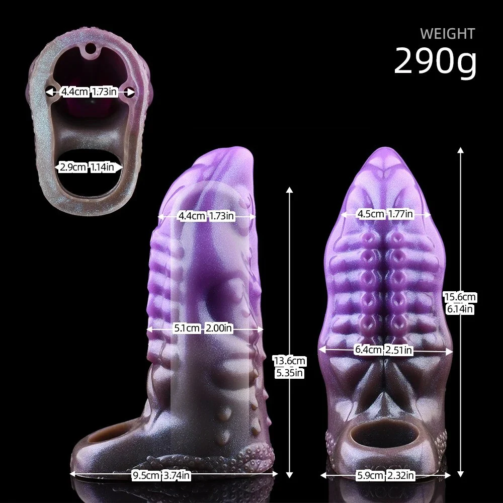 Reusable Soft Tentacled Modeling Penis Sleeve with Extender and Enlarger Enhancing Erection Dildo Sleeve for Men