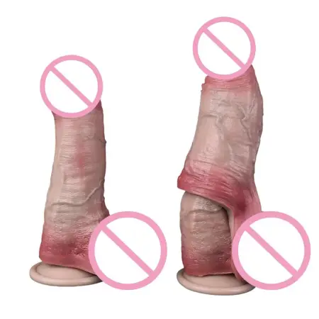Medical Grade Silicone Male Penis Extender Closed Mouth Design Easy to Wear Dildo Sleeve Experience Realistic Feeling