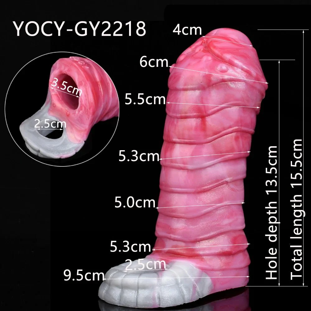 Reused Penis Sleeve Monster Dildo Cover Silicone Penis Sheath for Men Extender With Texture Masturbation Couple
