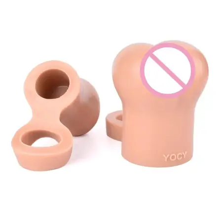Real Penis Testicles Enlargement Wearable Nuts Skin Sexy Toys for Men Adult Sex Toys