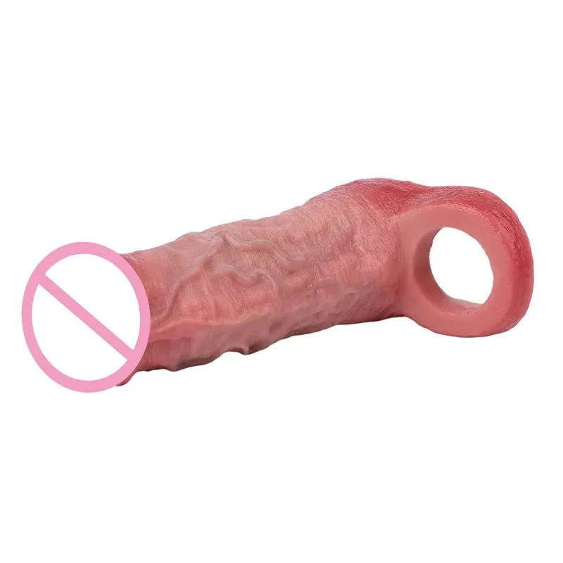 Safe Silicone Material Male Penis Extender Easy-to-wear Penis Sex Toy Internal Protrusions Enhance the Experience