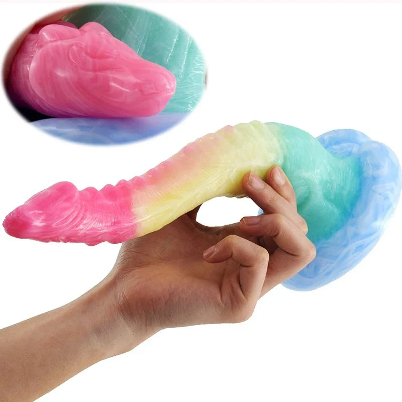 10 Inch Long Dragon Dildo Fantasy Multi-color Monster Dildo Erotic for Women Jugetes Beast Dildo Waterproof