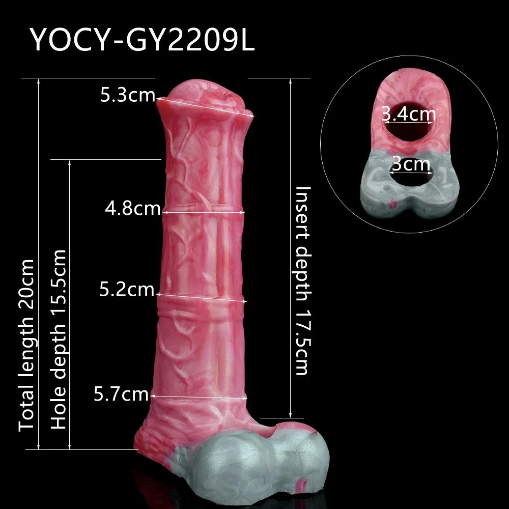 Horse Penis Sheath Cock Enlargement Soft Liquid Silicone Wearable Animal Dildo Penis Sleeve Sex Toys for Couples