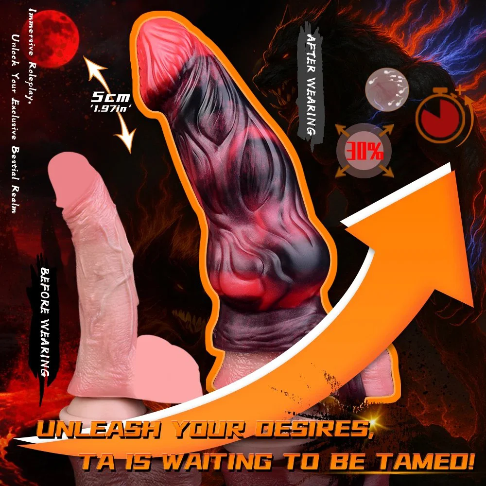 Monster Penis Sleeve Vibrating Penis Extender Sex Toys for Men Vibrator Realistic Penis Enlarger Couples Girth Enhancer
