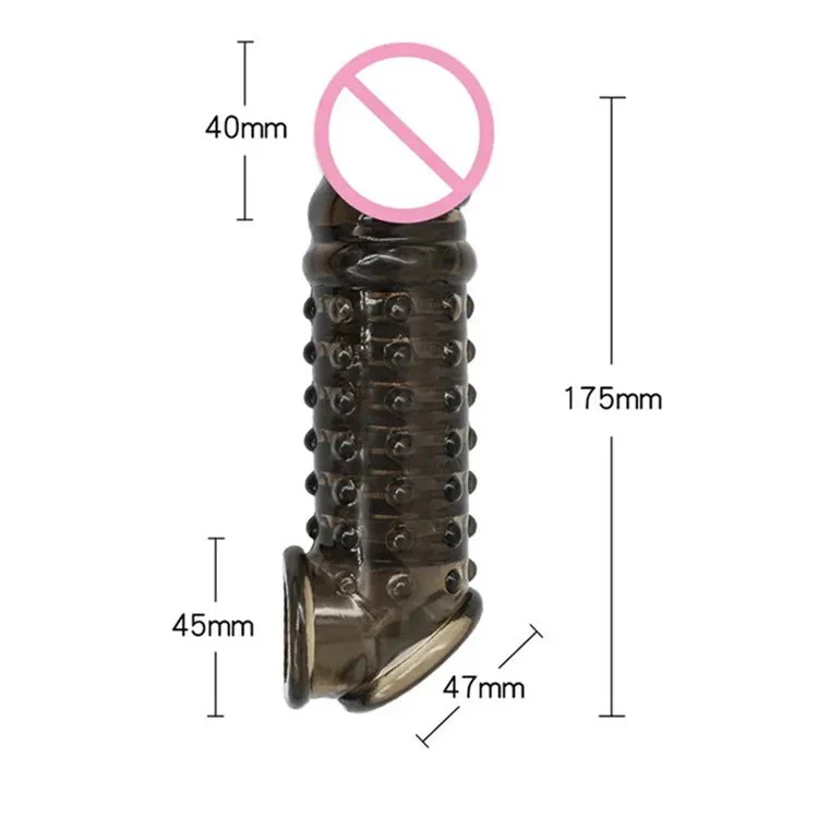 Male Sex Toys Reusable Silicone Condoms for Men Black Soft Penis Cock Sleeve
