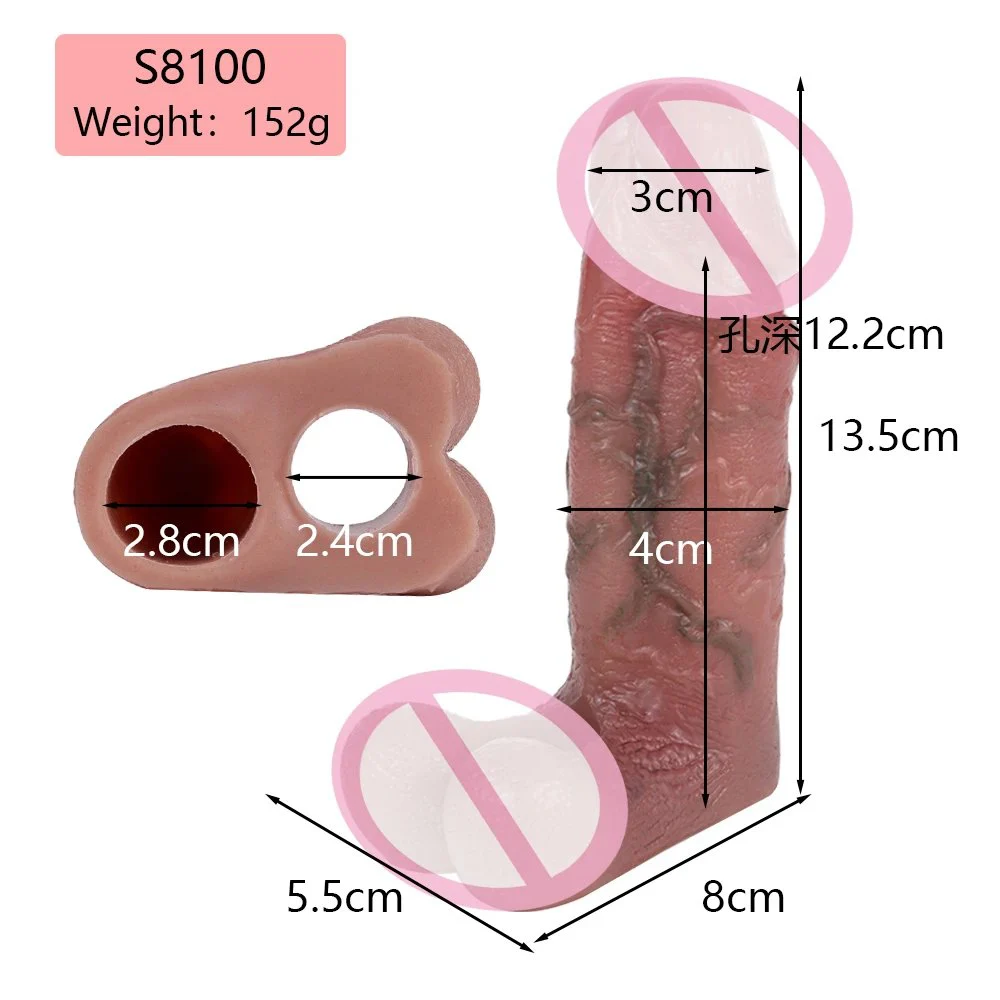 Penis Sleeve Thick Washable Male Silicone Penis Enlargement Powerful Condom for Woman Clitoral Stimulation