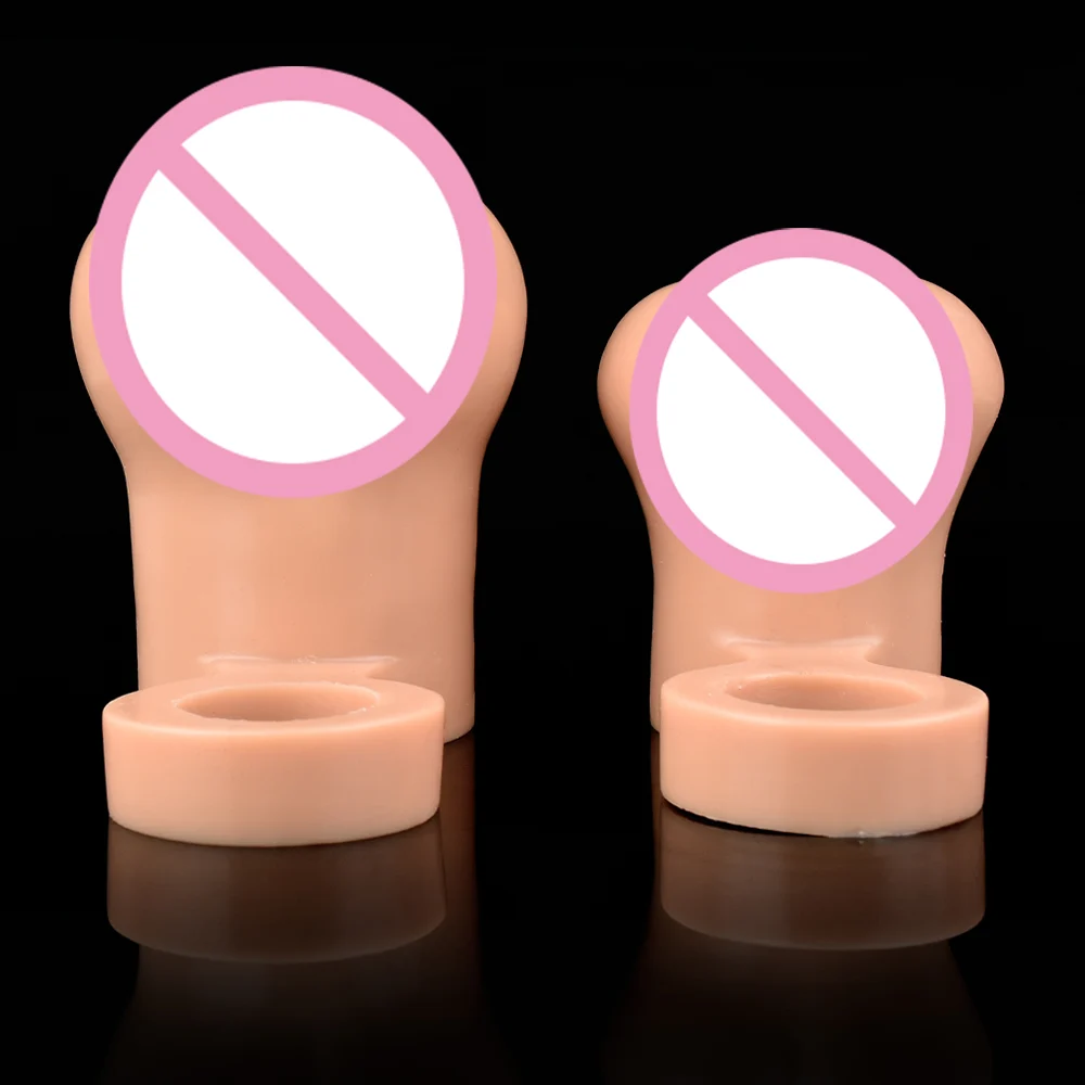 Real Penis Testicles Enlargement Wearable Nuts Skin Sexy Toys for Men Adult Sex Toys