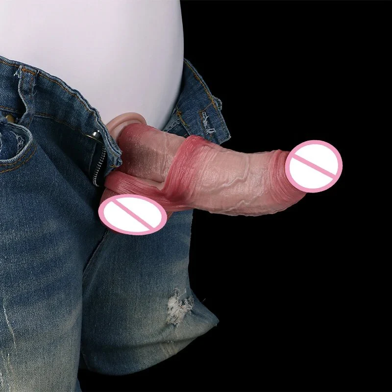 Medical Grade Silicone Male Penis Extender Closed Mouth Design Easy to Wear Dildo Sleeve Experience Realistic Feeling