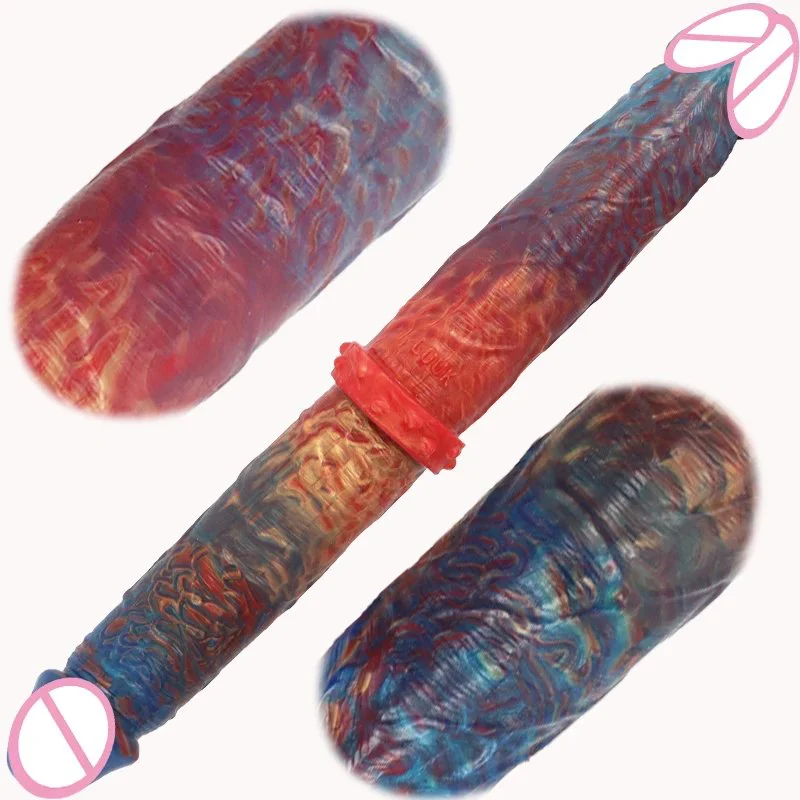 36cm Rubber Rod Huge Size Streamer Color Penis Dildo Sex Device Adults Game Machine