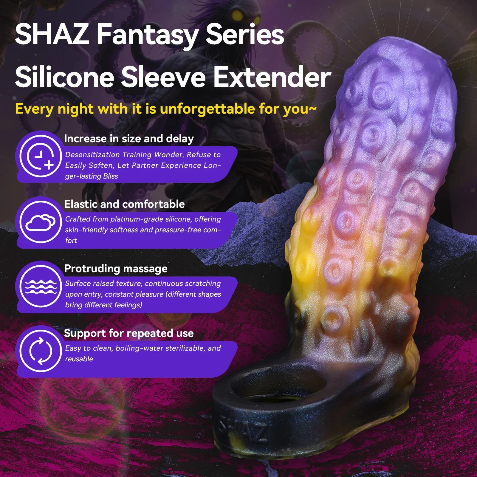 Penis Extender for Men Wear Effective Penis Size Enlargement Adult Safe Liquid Silicone Sex Toys Open Designs