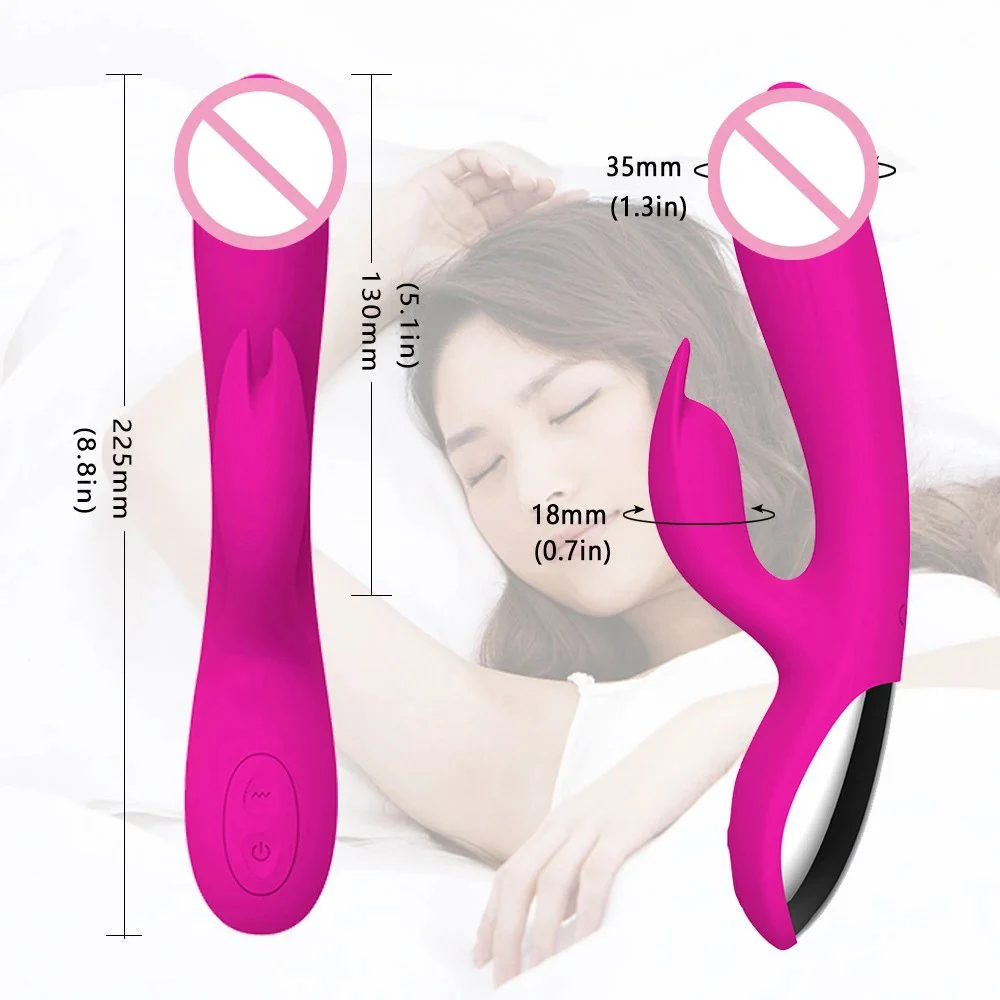 High Speed 10 Frequency Silicone G-spot Female Masturbation USB Charging Massage Wand Rabbit Vibrator