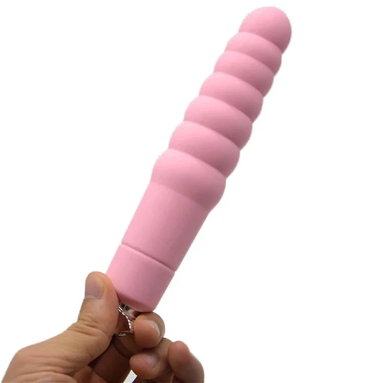17cm Huge Butt Plug Pleasure Toys for Women Ribbed Silicone Anal Plug Butt 6.69 Inch Rechargeable Vibrating Long Dildo Anal