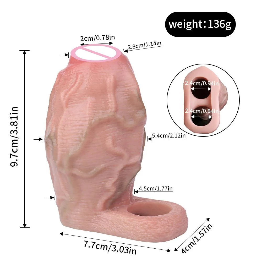 Real Texture Penis Enlargement Sleeve for Men Adult Erotic Goods Hombre Cock Delay Ejaculatio Condoms