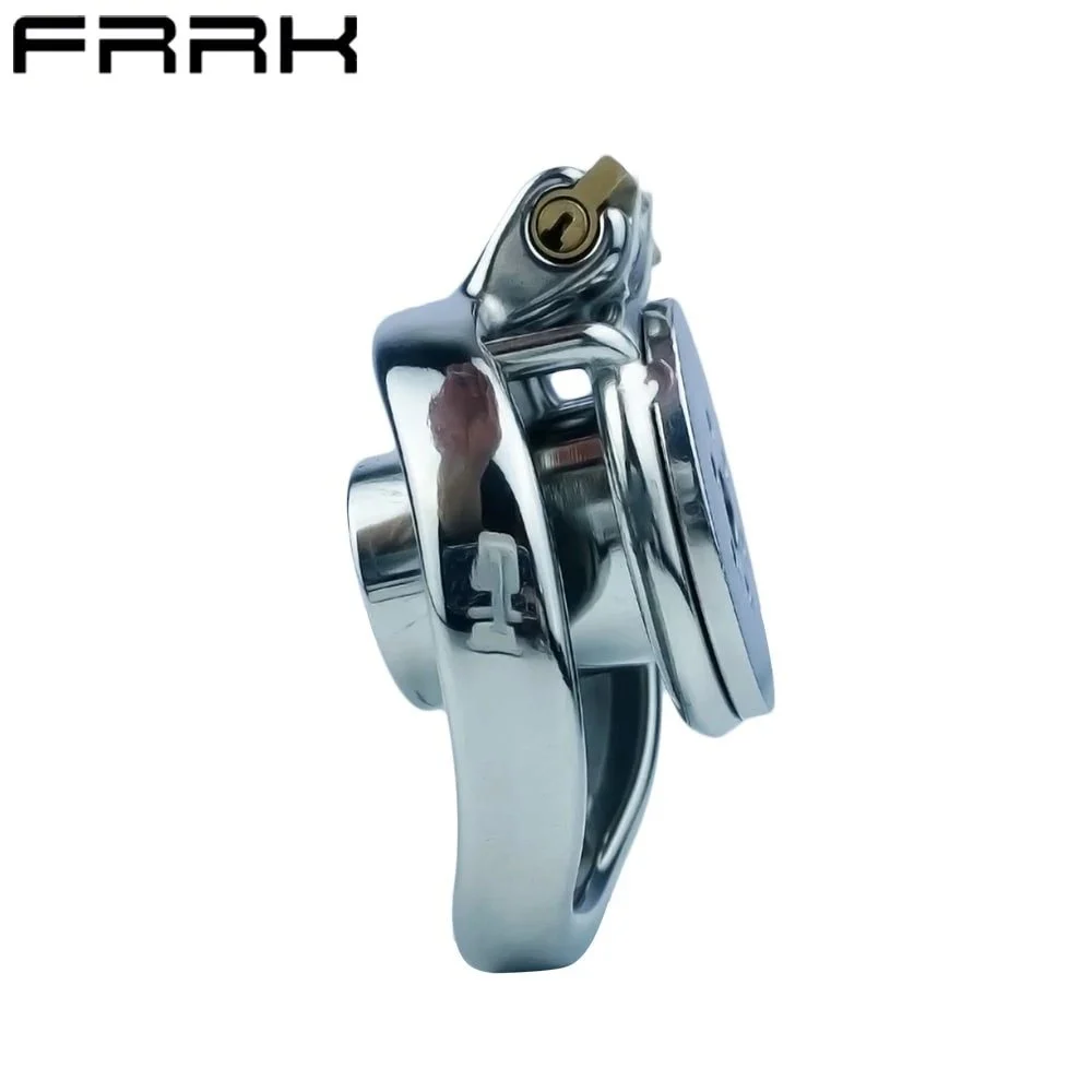 Single Layer Stainless Steel Negative Electrode Series Men's Metal Hollow Rivet Stimulation Chastity Lock Cage