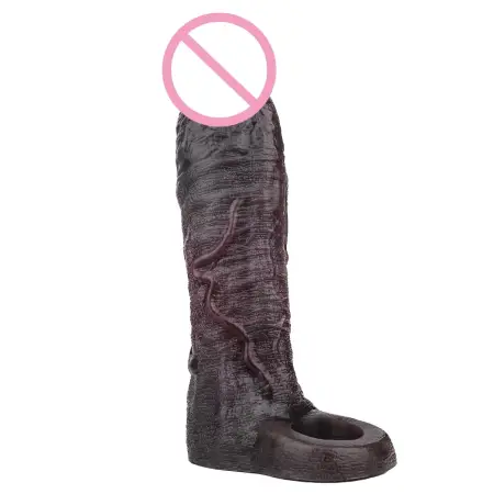 Real Veins Super Soft Penis Sleeve Close Head Realistic Hollow Dildo With Cock Ring Delay Ejaculation Sex Toy for Adult Men