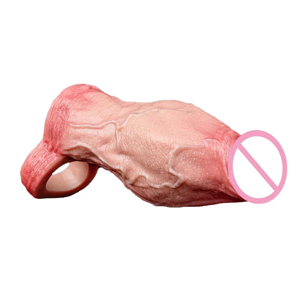 Realistic Penis Enlargement Sleeve Soft Silicone Simulation Sex Dildo Male Penis Enlargement Couple Sex Toy
