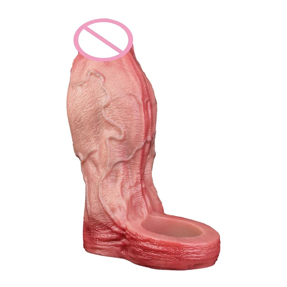 Realistic Penis Enlargement Sleeve Soft Silicone Simulation Sex Dildo Male Penis Enlargement Couple Sex Toy