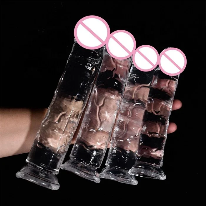 5 Sizes Hand-Free Play Flexible Silicone and TPE Dildo Vibrator Strong Suction Cup Strap-on