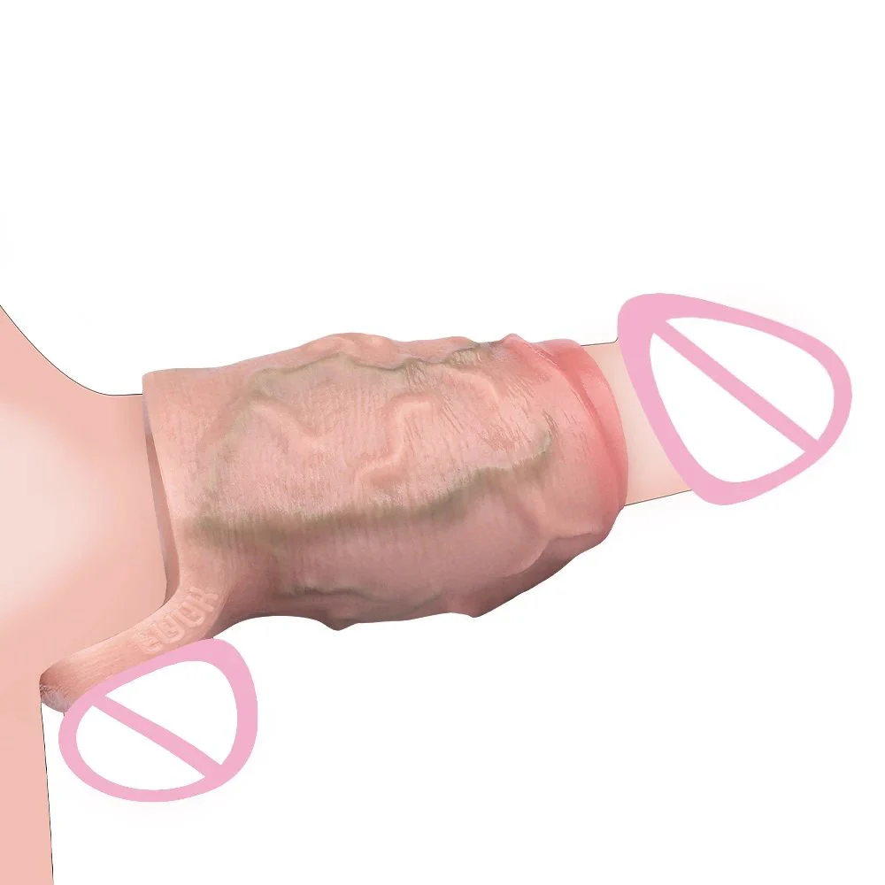 Real Texture Penis Enlargement Sleeve for Men Adult Erotic Goods Hombre Cock Delay Ejaculatio Condoms