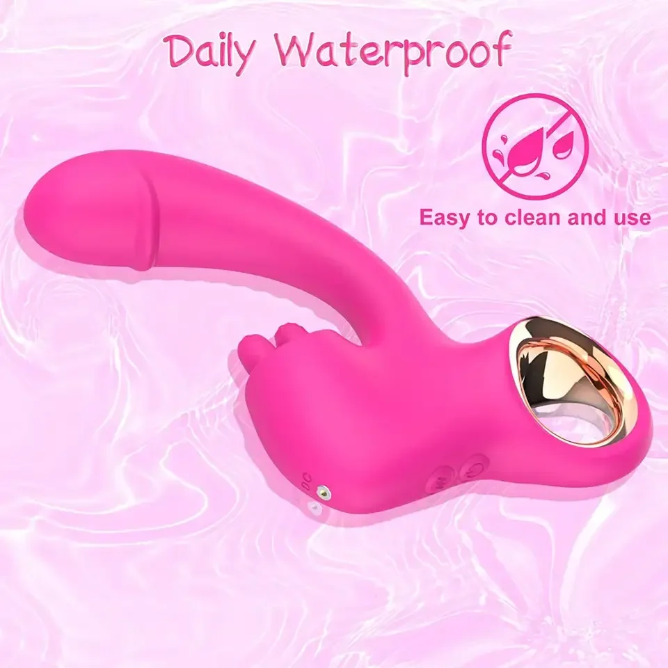 Jade Rabbit Dual-Tongue Clitoral G-Spot Vibrator Female Teasing Masturbator
