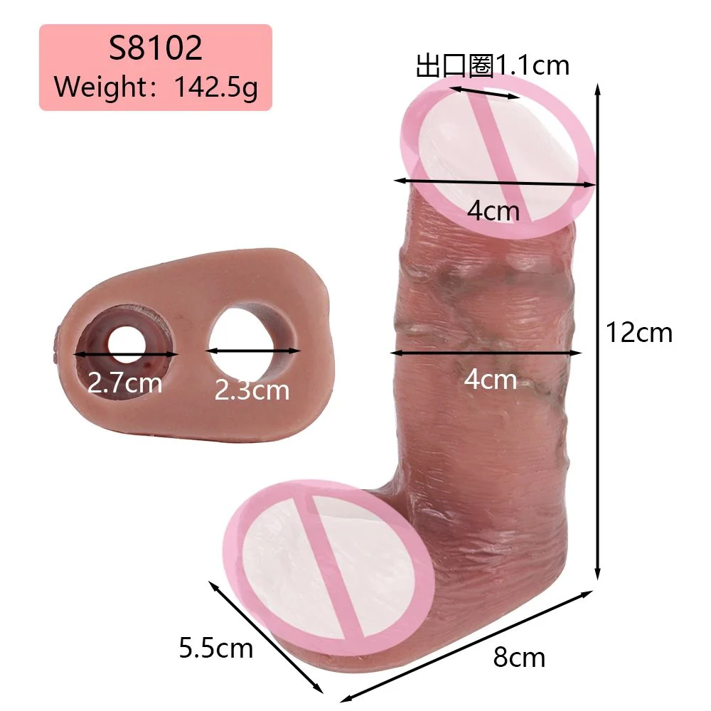 Real-Feel Penis Extender 5.7 Inch with Ball Loop,Cock Extender Sleeve ,Penis Sleeve Cover Ring Delay Ejaculation