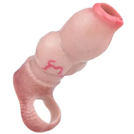 Silicone Fantasy Large Knot Hollow Dildo Dog Cock Enlarger Delay Ejaculation Nude Penis Sleeve Size S M L Sex Toys for Men