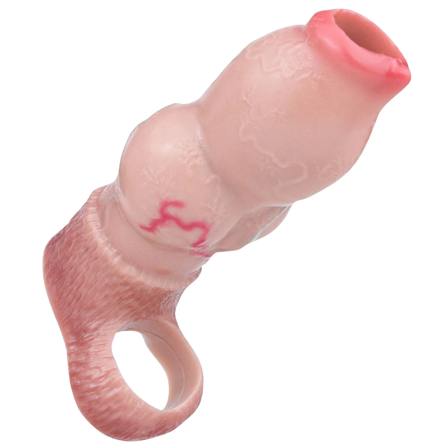 Silicone Fantasy Large Knot Hollow Dildo Dog Cock Enlarger Delay Ejaculation Nude Penis Sleeve Size S M L Sex Toys for Men