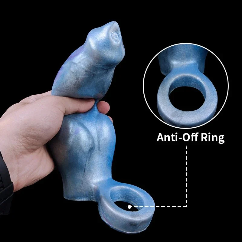 Penis Sheath Dog Dildo Shape With Anti-Off Ring 7cm Big Knot Enlargement Silicone Dick Cover Sex Toys for Couples