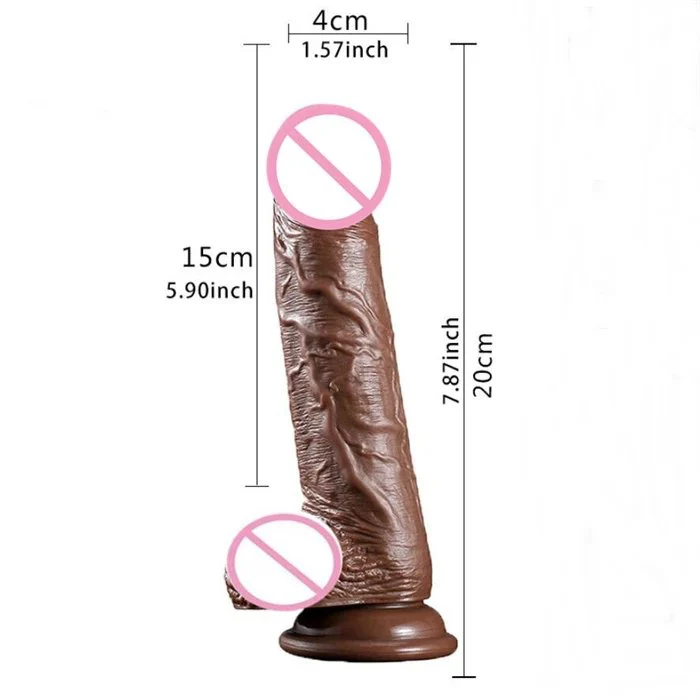 20cm Realistic Strap-On Dildo Vibrator Soft PVC Adult Sex Toys for Women
