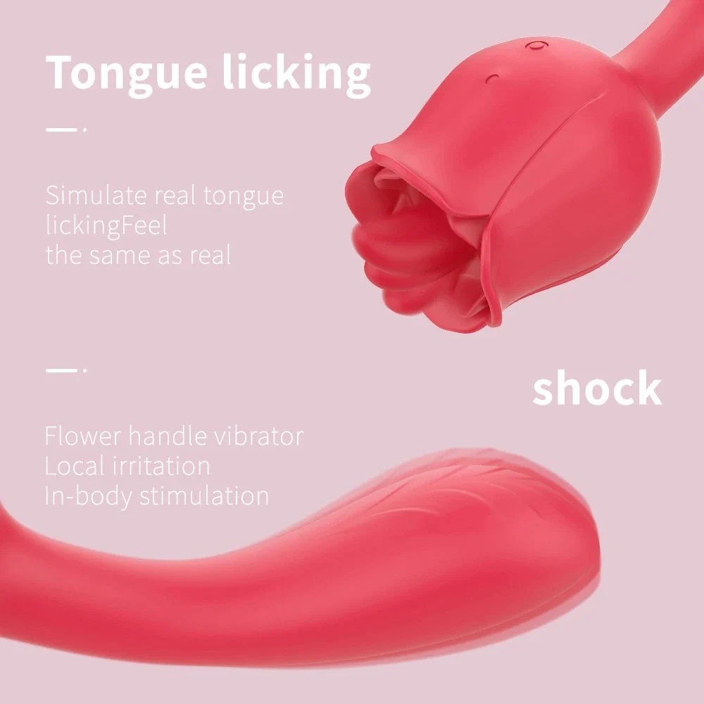G Spot Sex Shop Red Rose Vibrator Massage Clitoral Licking Tongue Vibrator for Women