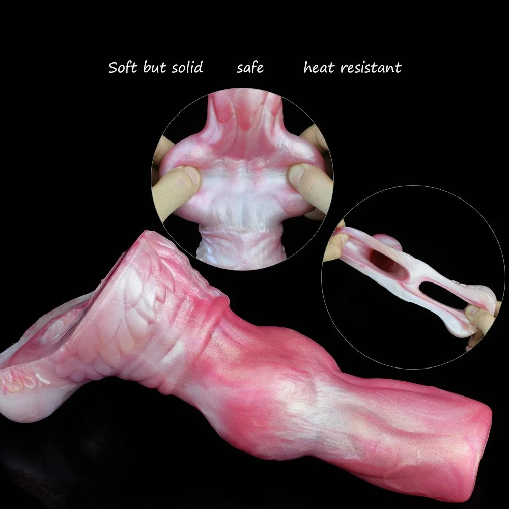 Silicone Penis Wearable Sleeve Dog Knot Hollow Dildo Colorful Fantasy Sheath Strecthable Cock Enlargement Sex Toys for Men