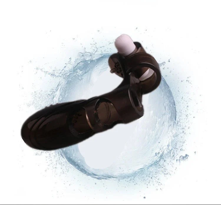 Black Soft Adult G Spot Sex Toy Mini Finger Sleeve Vibrator Ribbed Texture
